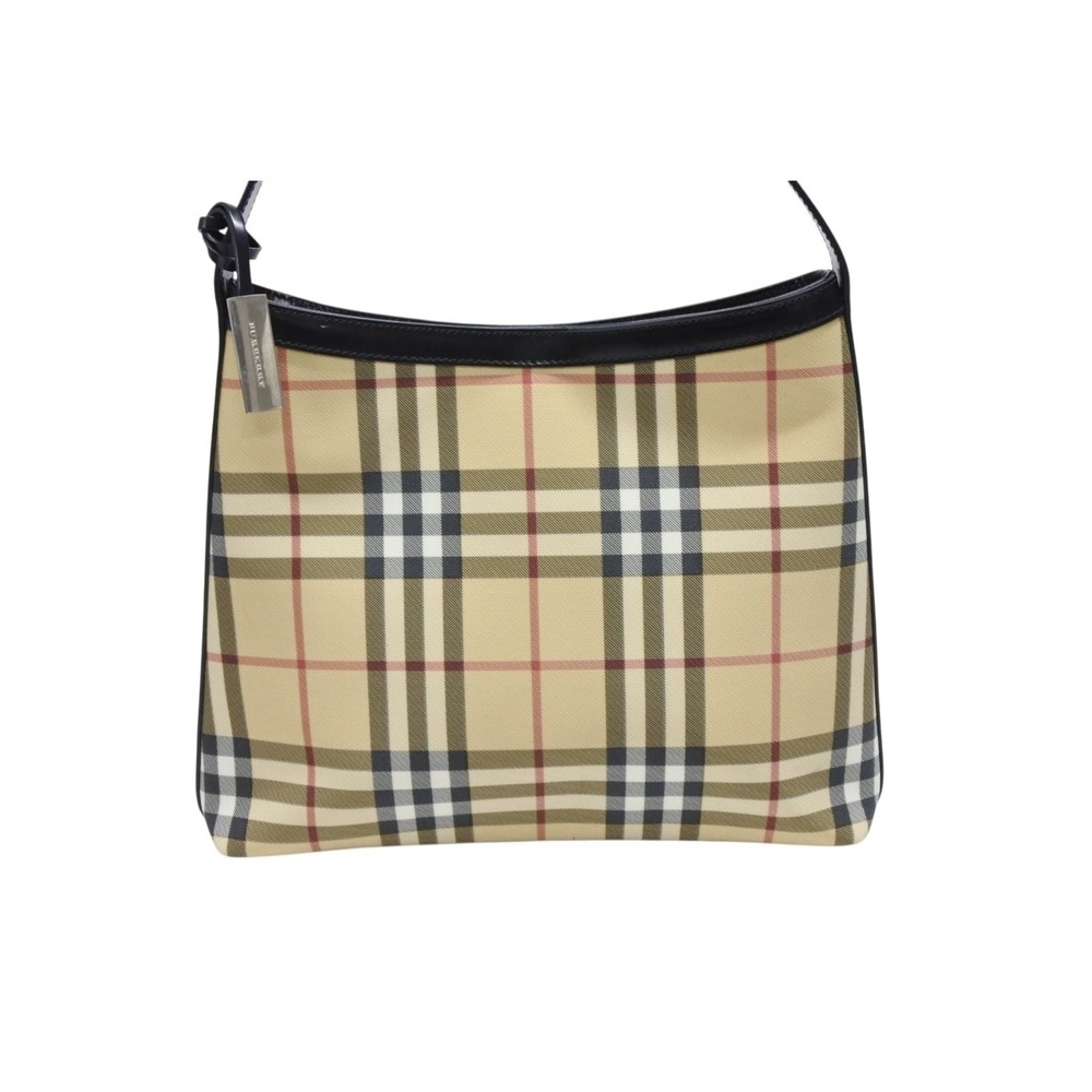 Burberry leather black One the Nova bag Check Hobo Beige Shoulder Tan